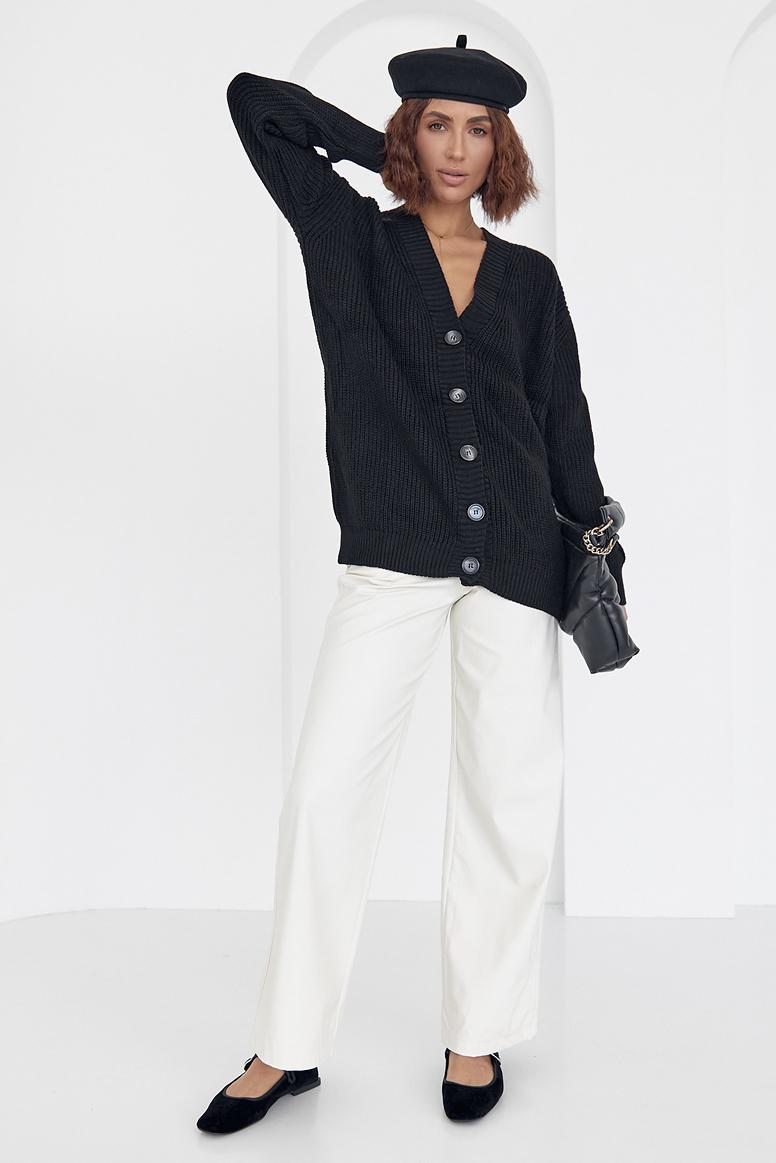 Кардиган жіночий S-L-XL Чорний (194423) - фото 2 Кардиган жіночий S-L-XL Чорний (194423) - фото 2