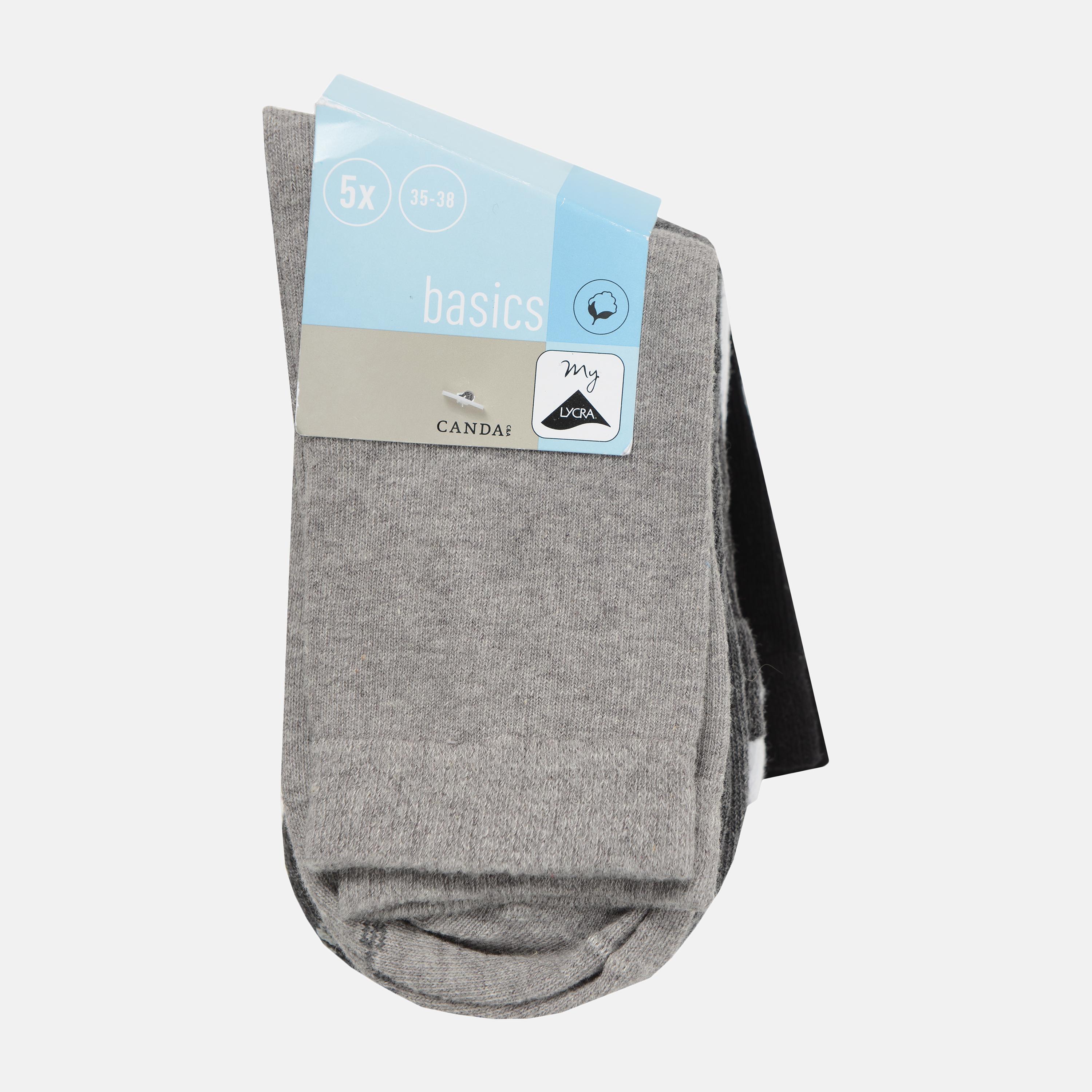 Шкарпетки C&A р. 35-38 5 пар Сірий/Білий/Чорний (2243179440806)