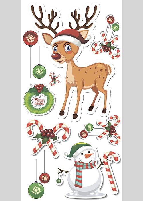 Наклейка ростовая фигура для Рождественского декора