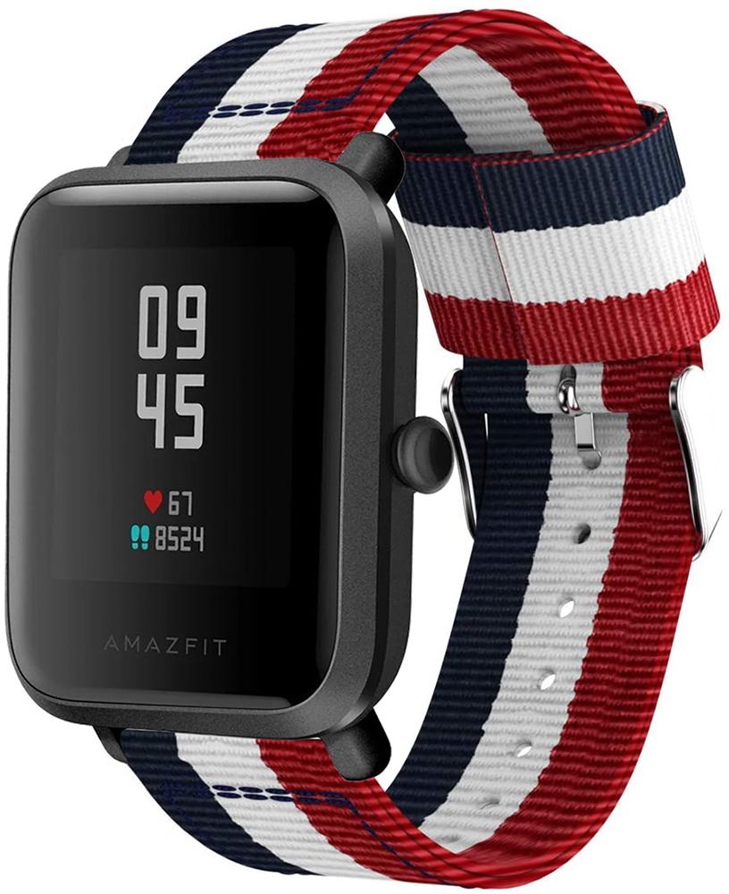 Браслет тканевый Canvas для Amazfit Bip Red/White/Blue (15840)
