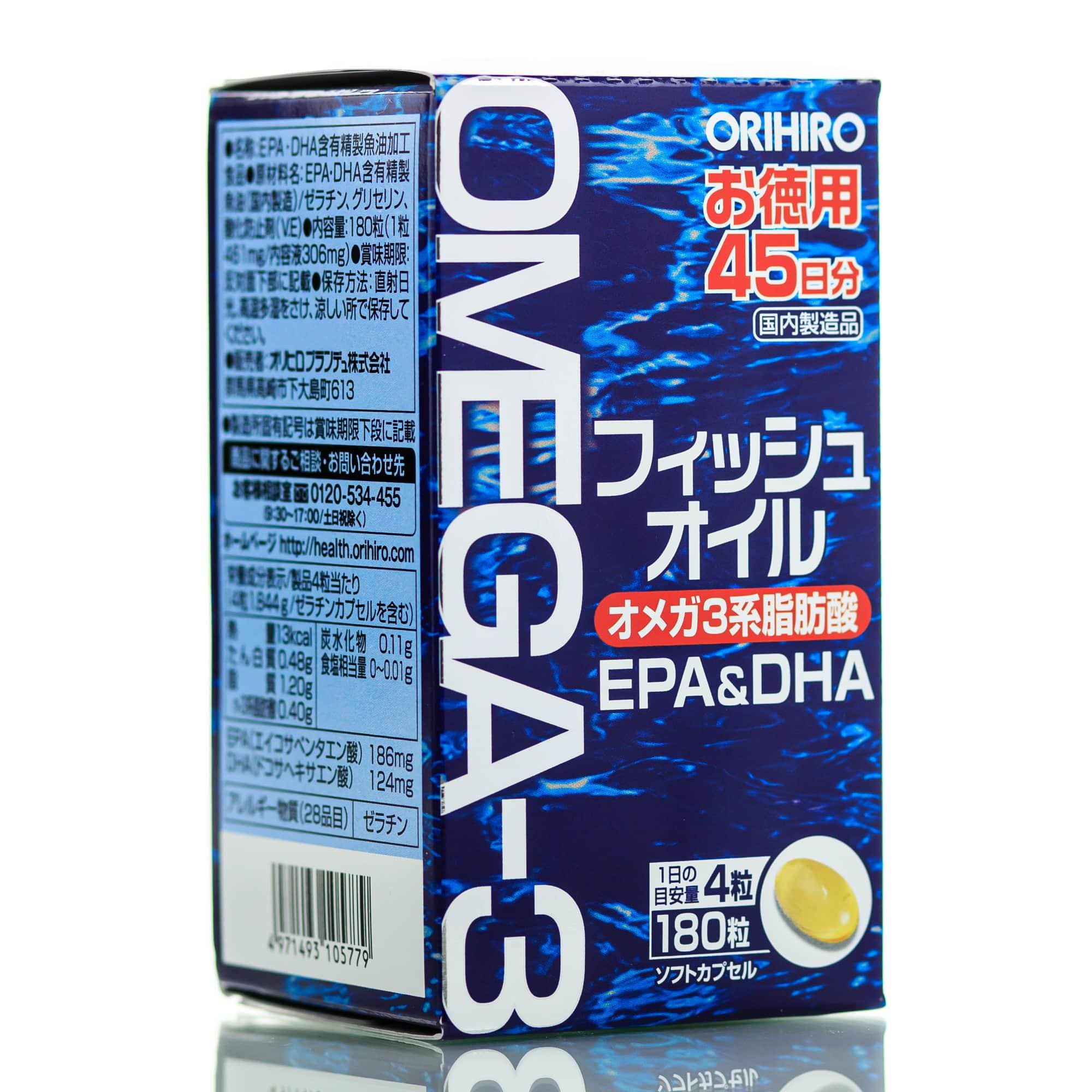 Омега 3 жирні кислоти Orihiro Epa Dha 45 дн. 180 шт. - фото 1