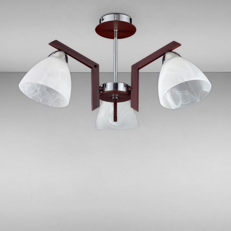 Люстра потолочная Light House SRS-16190/3 на три лампы Коричневый/Хром