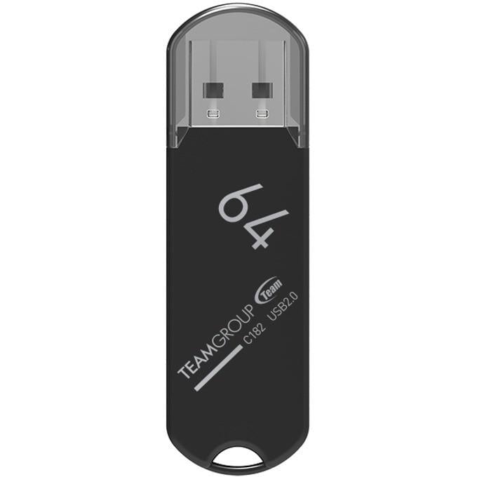 Флешка Team C182 USB 2.0 64 Гб Чорний/Сірий (TC18264GB01)