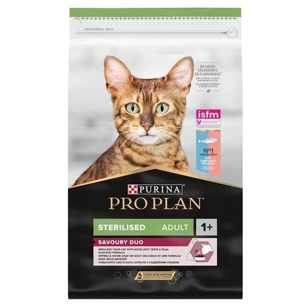 Корм для кошек Purina Pro Plan Sterilised с треской и форелью для стерилизованных кошек 10 кг (23253294)