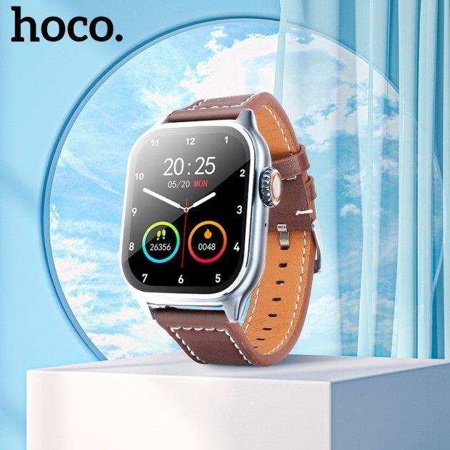 Смарт-часы Hoco Y17 BT Call Track HeartRate IP67 Серебряный (12837306) - фото 2