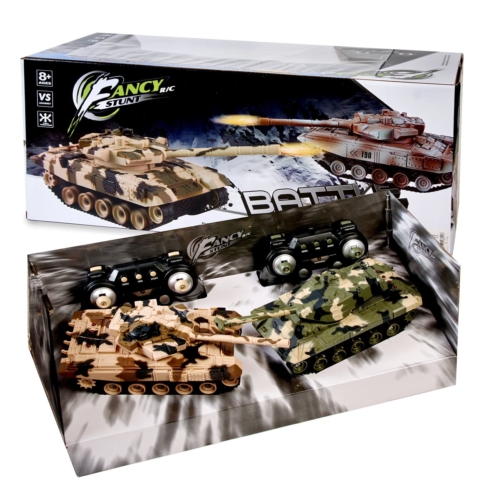 Игровой набор Fancy Stunt из 2 танков на радиоуправлении с аккумуляторами