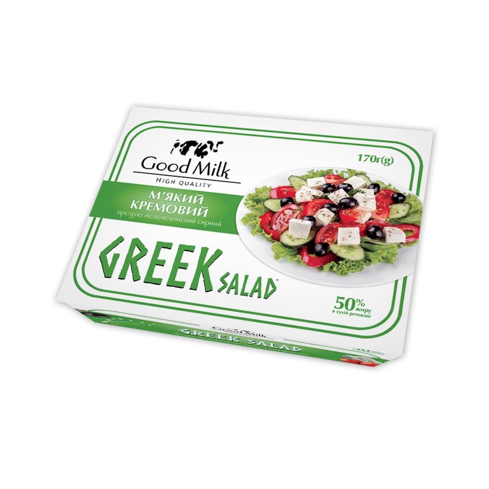 Сир м'який кремовий Вись Регал Good Milk Грецький салат 50% 170 г (9504)