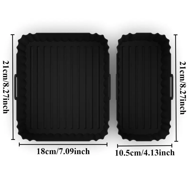 Формы силиконовые для фритюрниц маленькая и большая 2 шт. Черный (SAM-207) - фото 2 Формы силиконовые для фритюрниц маленькая и большая 2 шт. Черный (SAM-207) - фото 2