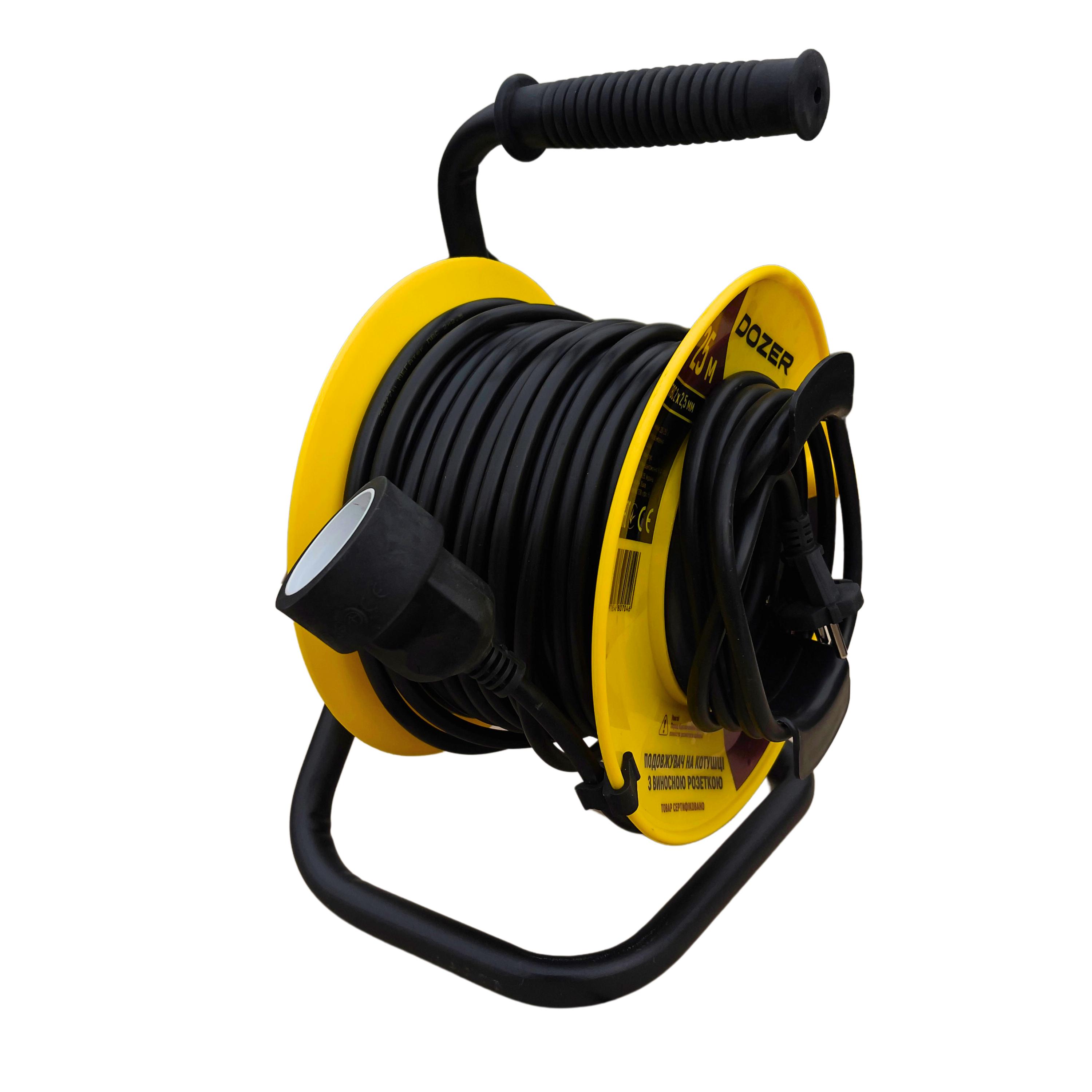 Подовжувач на котушці DOZER 2х2,5 з виносною розеткою 25 м (А0057672) - фото 4