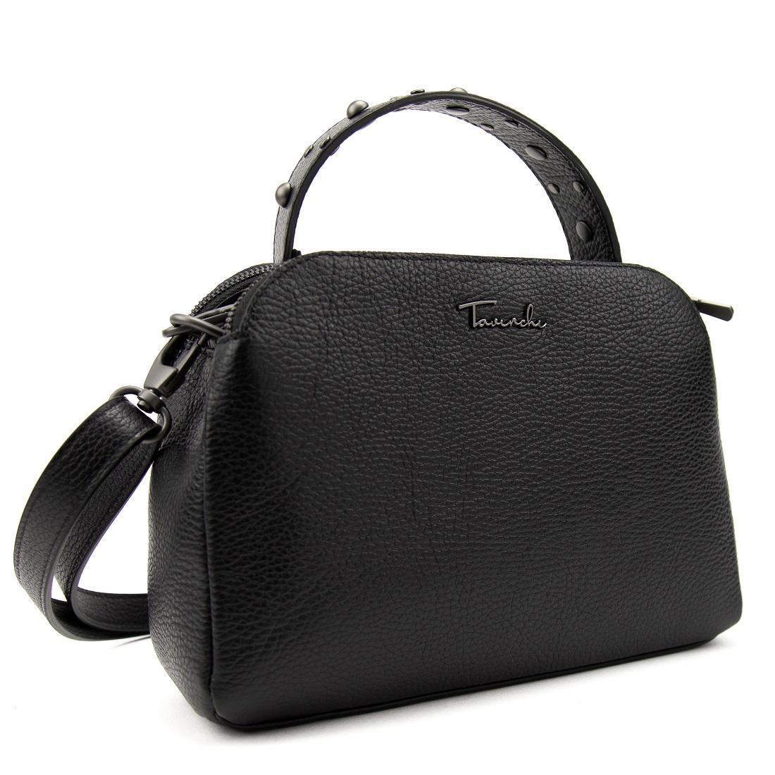 Женская сумка кожаная Tavinchi CH-0125A-FL на три отдела Черный (2656558950)