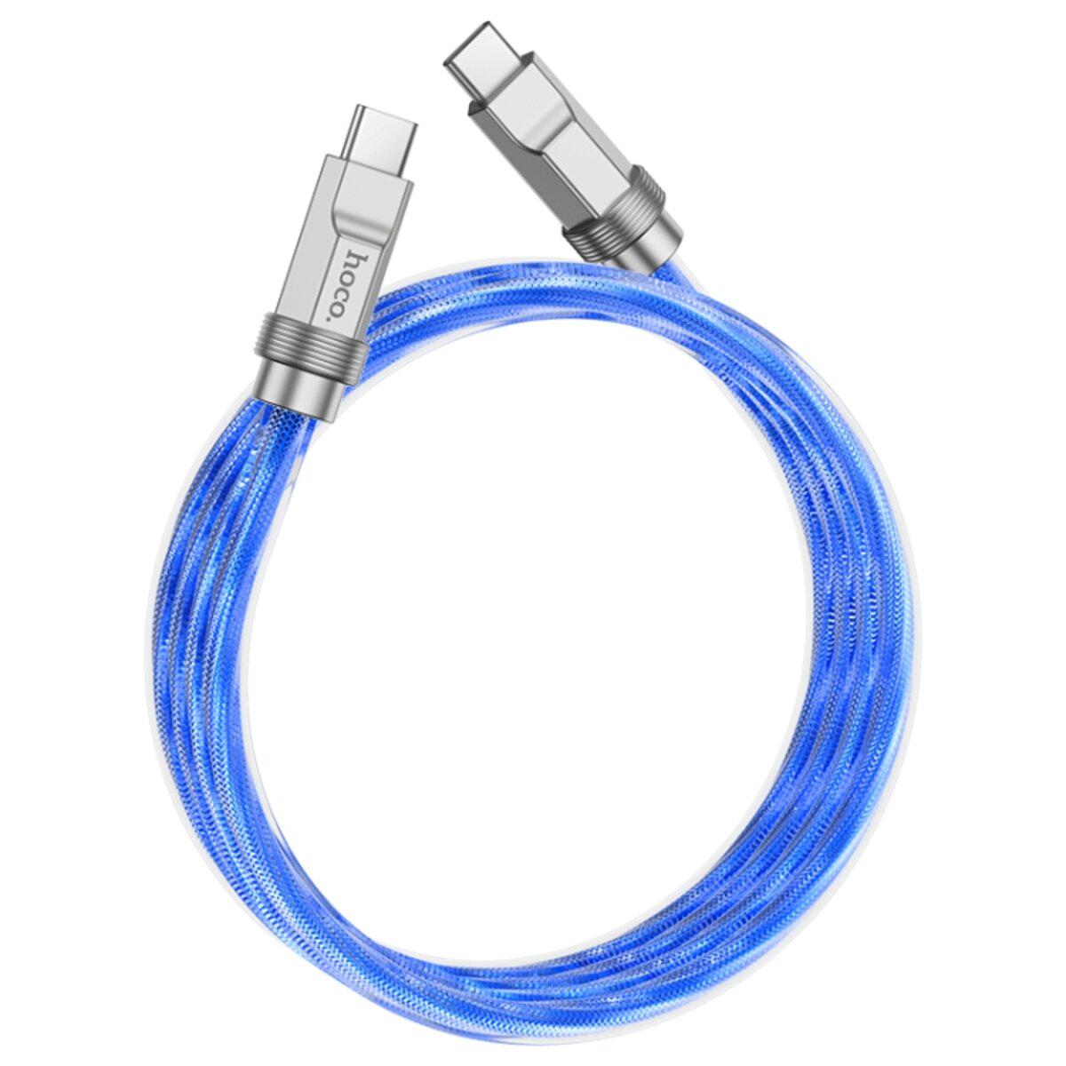 Кабель Hoco U113 Type-C to Type-C Solid 1,2 m 100W 3A Blue - фото 3 Кабель Hoco U113 Type-C to Type-C Solid 1,2 m 100W 3A Blue - фото 3