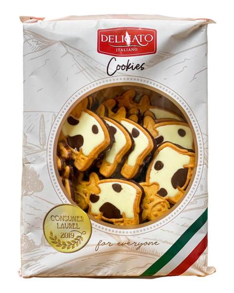 Печенье Delicato Italiano Cookies Коровки с кремом и шоколадом 200 г