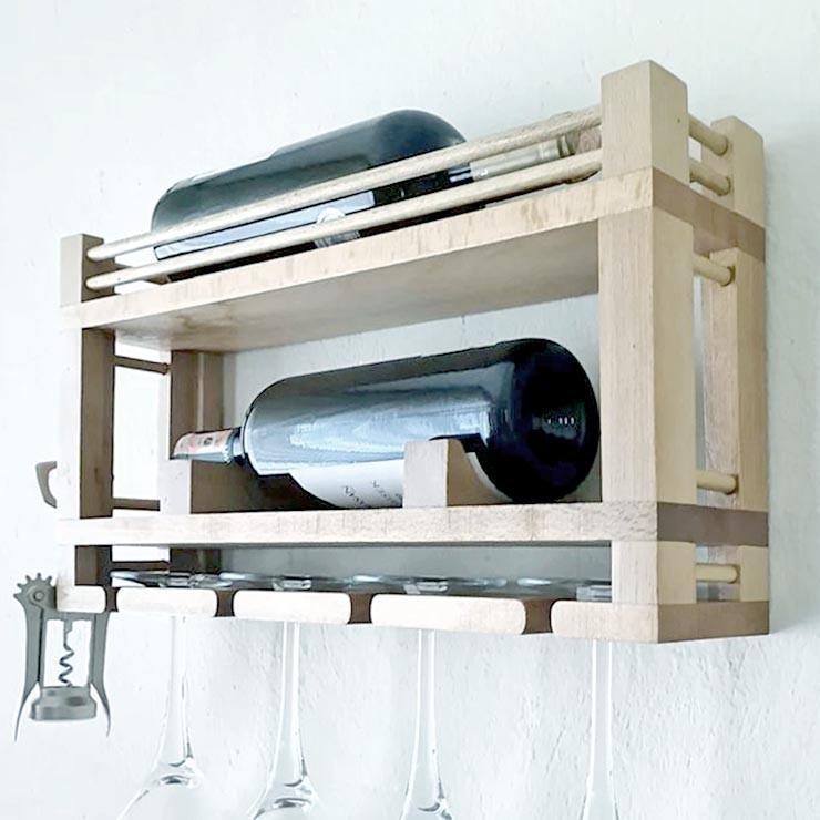 Полка для вина настенная из дерева Митика Бланже (ПНК-028501)