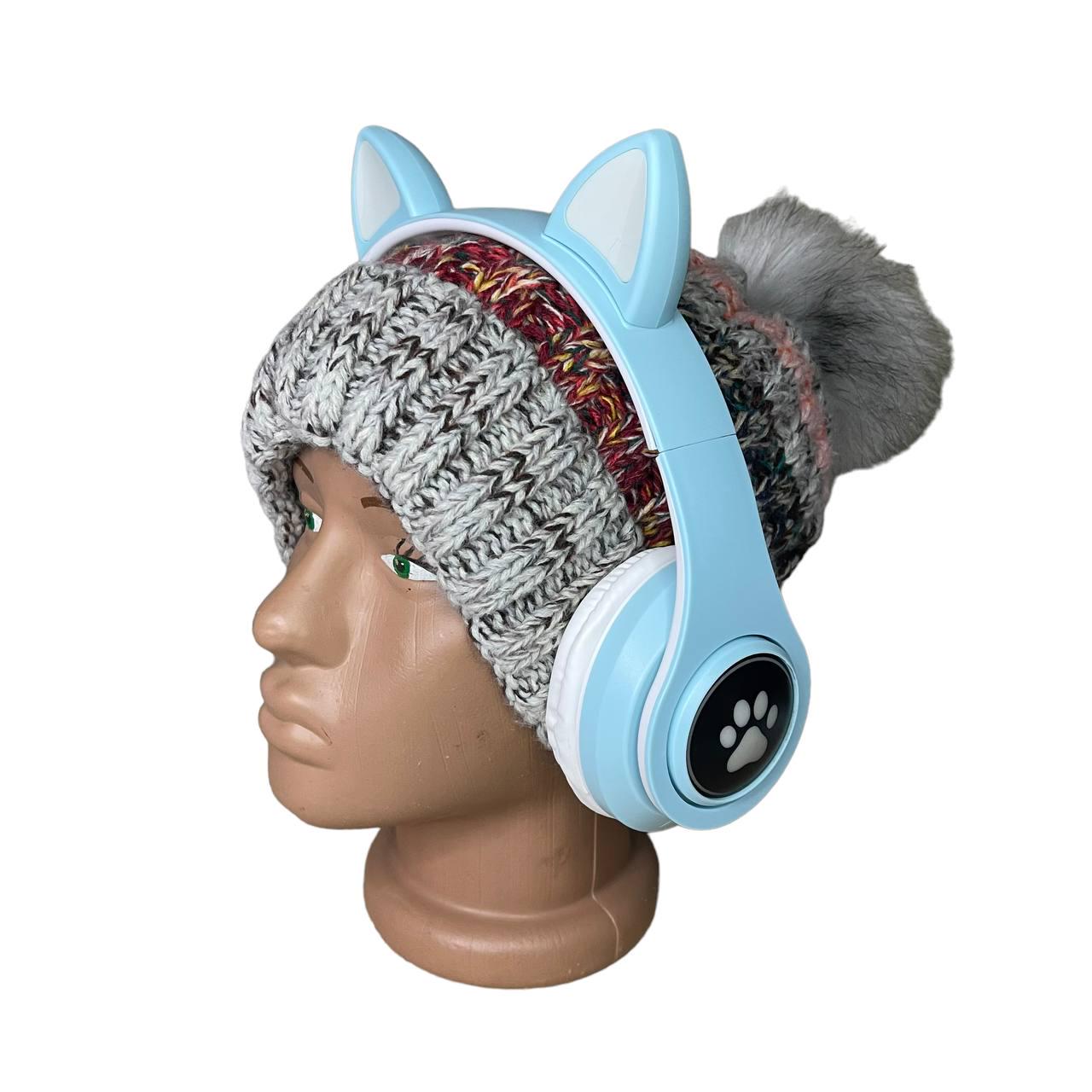 Наушники детские Cat Ear В39М подсветка/FM-радио/MicroSD/Bluetooth Голубой - фото 11