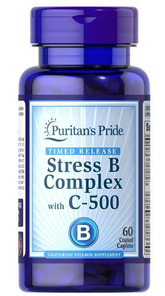 Комплекс витаминов группы B и витамина C Puritans Pride Stress B-Complex with Vitamin C-500 Timed Release 60 капcул Комплекс витаминов группы B и витамина C Puritans Pride Stress B-Complex with Vitamin C-500 Timed Release 60 капcул
