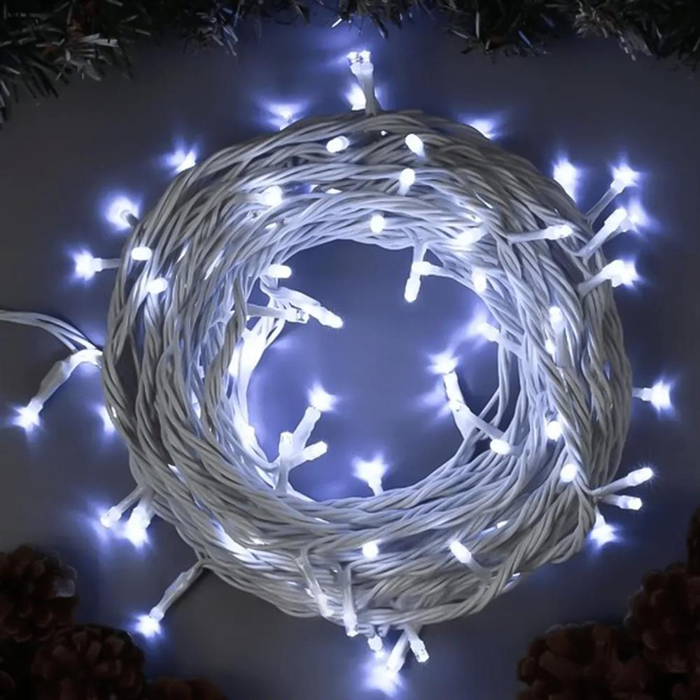 Гирлянда светодиодная Нить 100 LED 6 м Белый холодный (01-0053) Гирлянда светодиодная Нить 100 LED 6 м Белый холодный (01-0053)