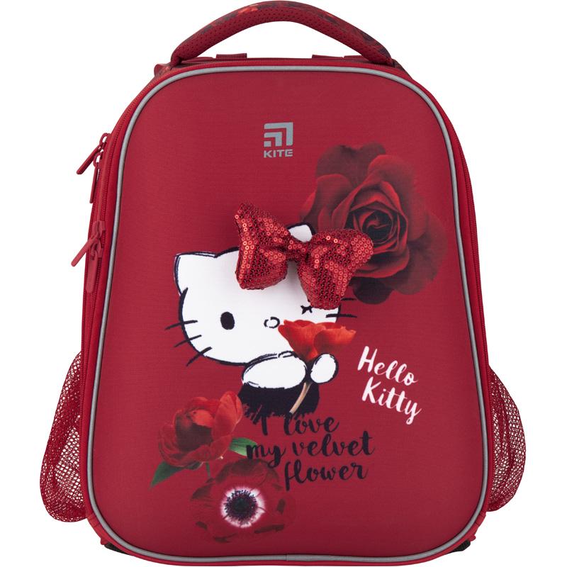 Рюкзак школьный каркасный KITE Hello Kitty 38х29х16 см 16-25 л Бордовый (HK20-531M)
