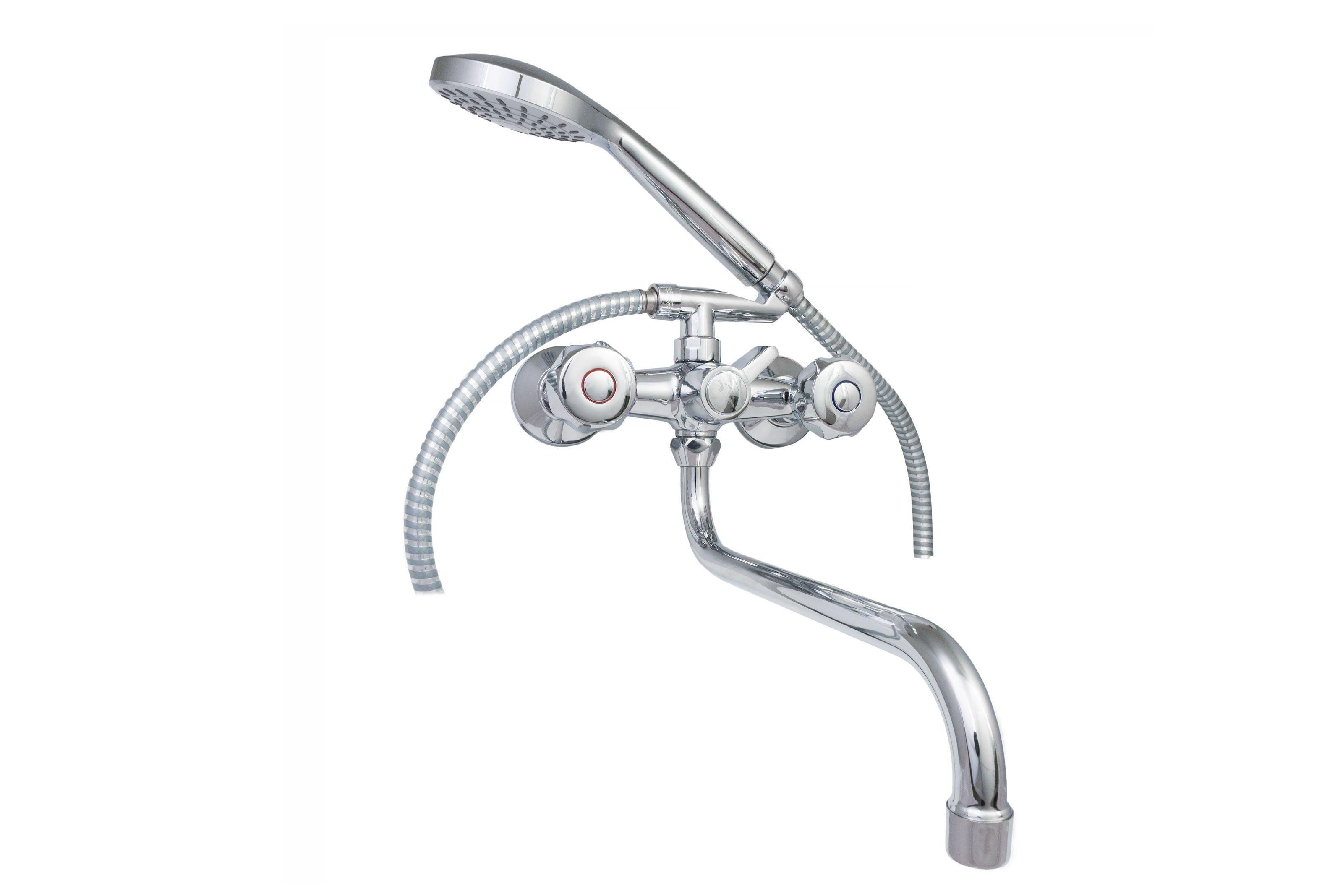 Смеситель для ванны Kroner Hamburg CV014914 двухвентильный Хром (137077)