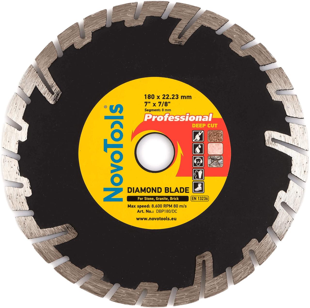 Диск алмазный NovoTools Profi 180x22,23 мм глубокий рез