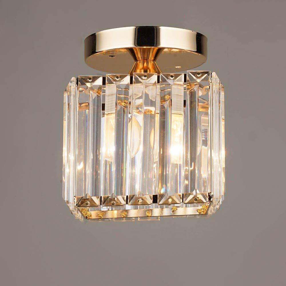 Люстра стельова кришталева Light House SR-18528/1H FG 135х170 мм Золотий Люстра стельова кришталева Light House SR-18528/1H FG 135х170 мм Золотий