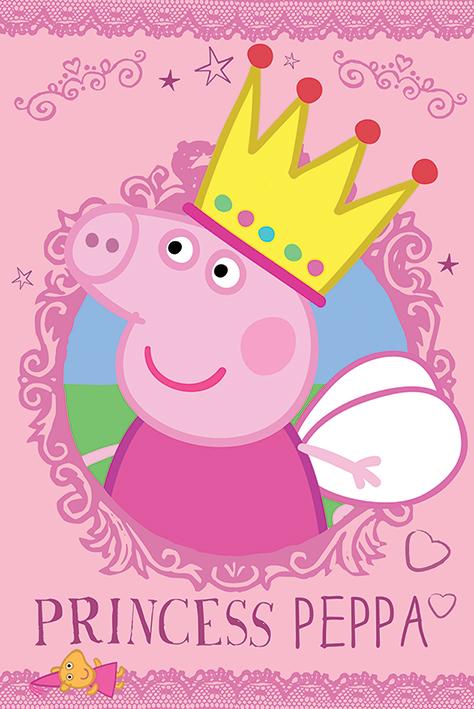Постер плакат Свинка Пеппа Принцеса Пеппа/Peppa Pig Princess Peppa 61x91,5 см