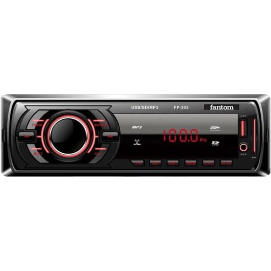 Автомагнітола FANTOM FP-303 Black/Red (26080)