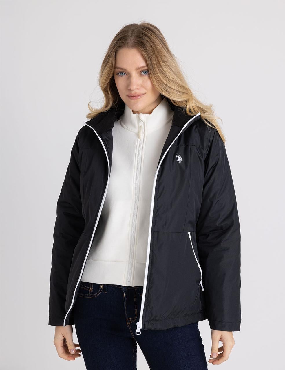 Ветровка с капюшоном женская US Polo Assn L Черный (22543866247) Ветровка с капюшоном женская US Polo Assn L Черный (22543866247)