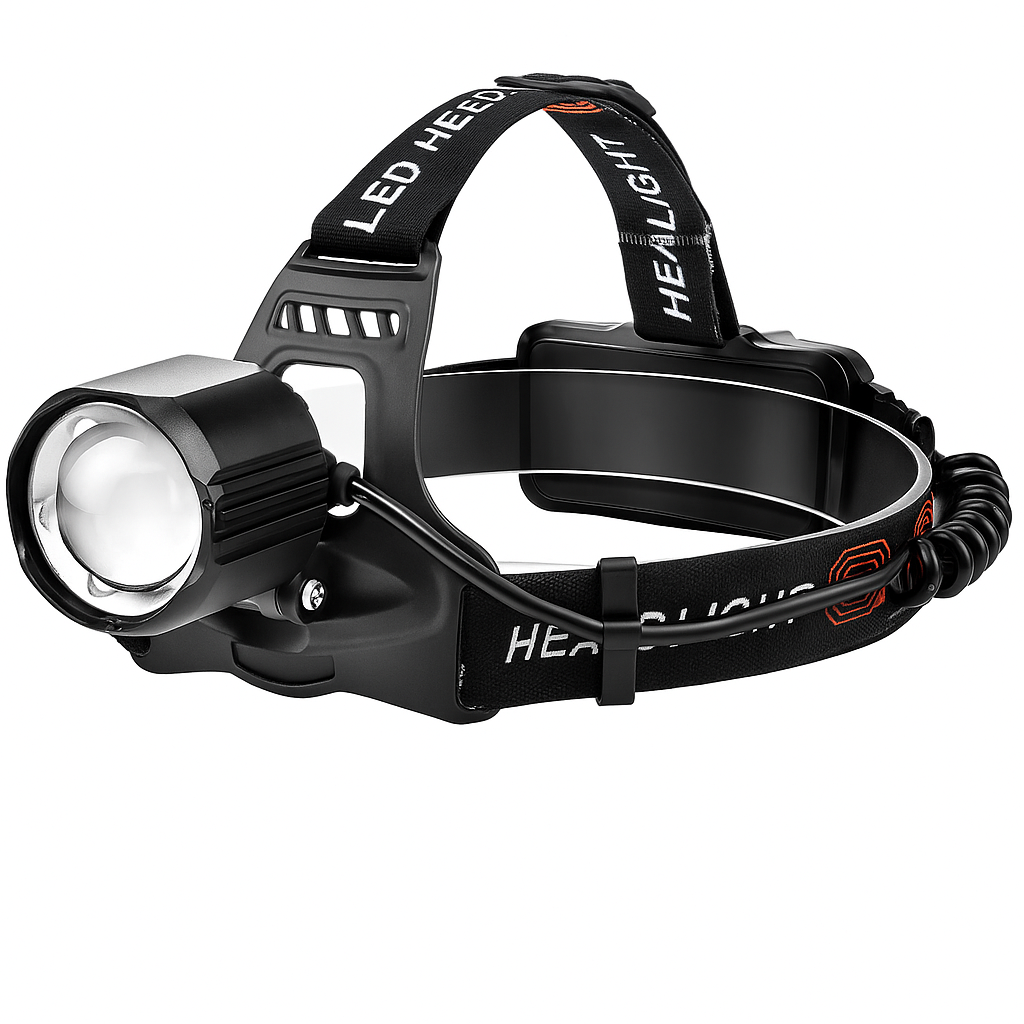 Ліхтар налобний акумуляторний PLD T115 PM30 TG з USB Type C та зумом Чорний