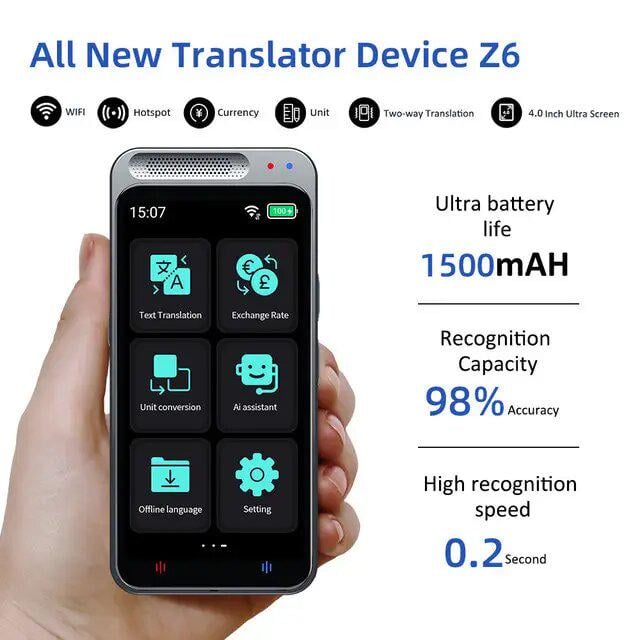 Переводчик электронный голосовой Z6 137 языков Wi-Fi - фото 5