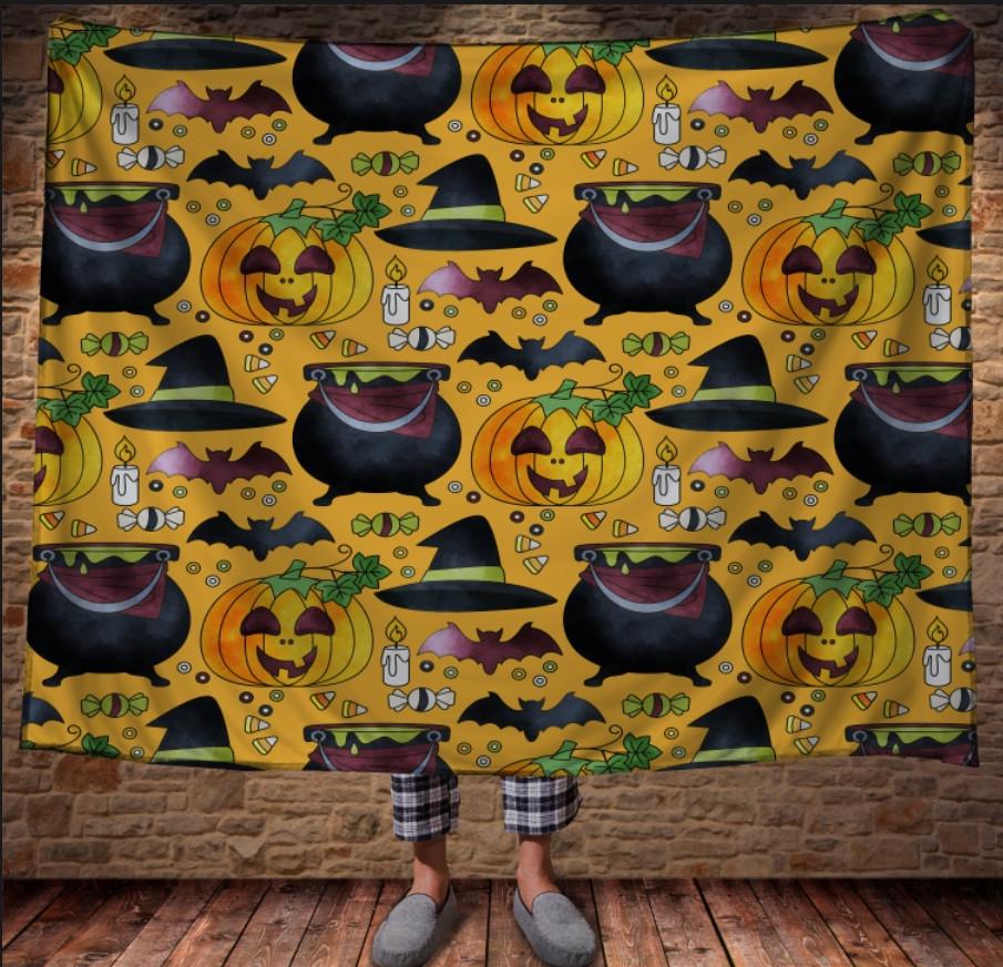 Плед с 3D принтом Хэллоуин Тыквы шляпы 150x200 см (epi_0179) Плед с 3D принтом Хэллоуин Тыквы шляпы 150x200 см (epi_0179)