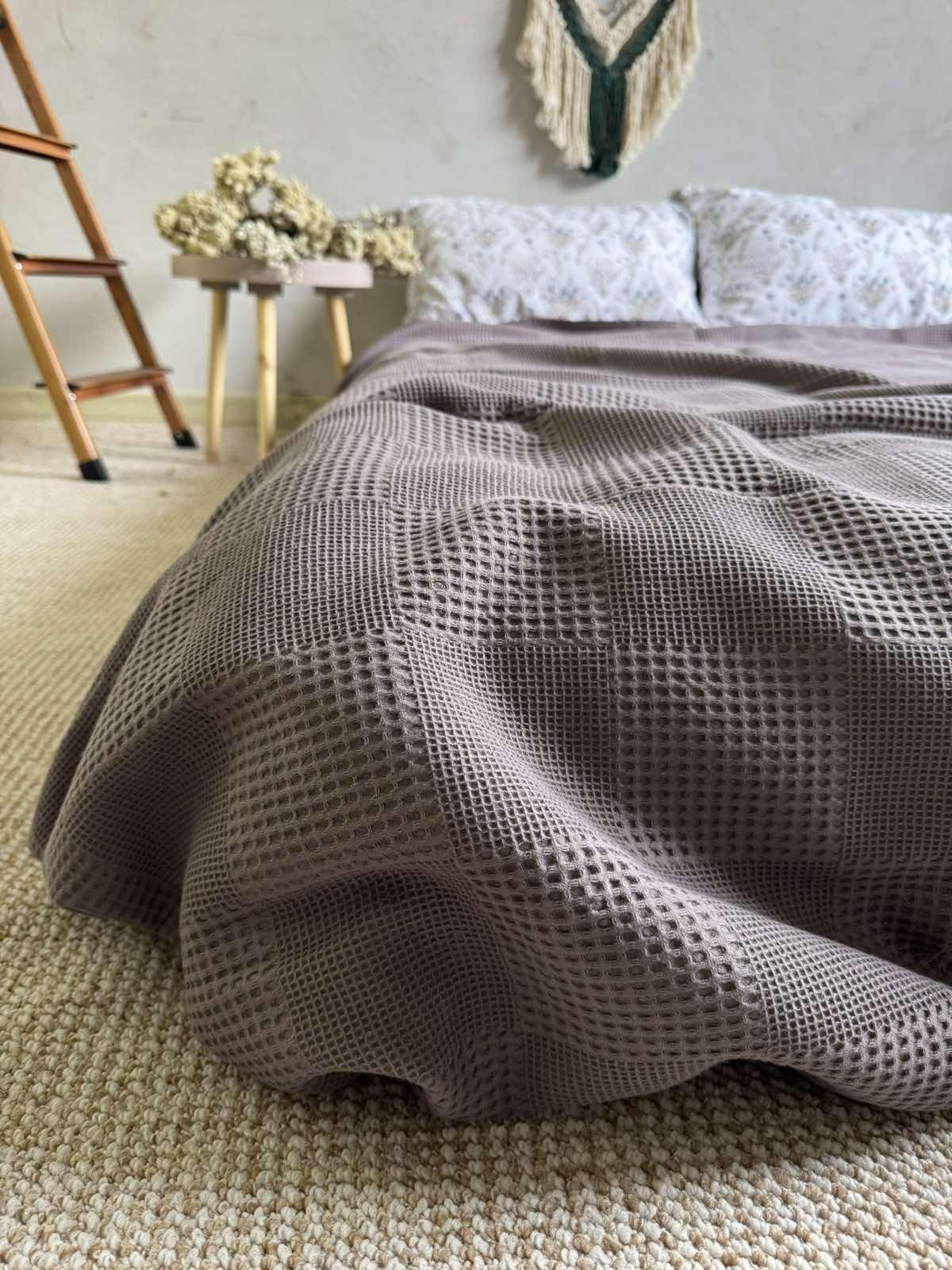 Покрывало хлопковое вафельное ZEINTEX Персия 200х230 см Графитовый (25005738)