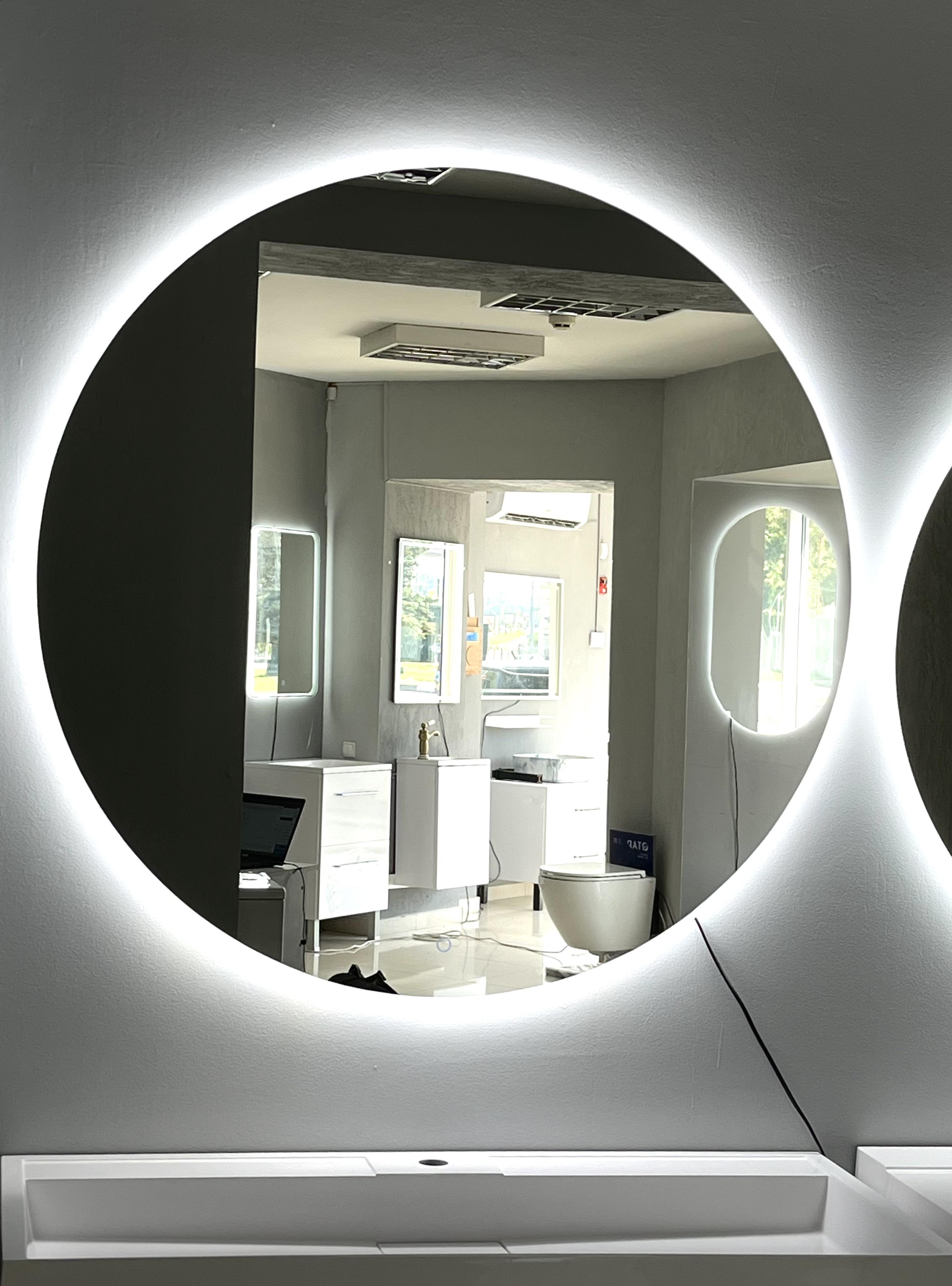 Зеркало в ванную круглое с подсветкой 600х600 мм (1452)