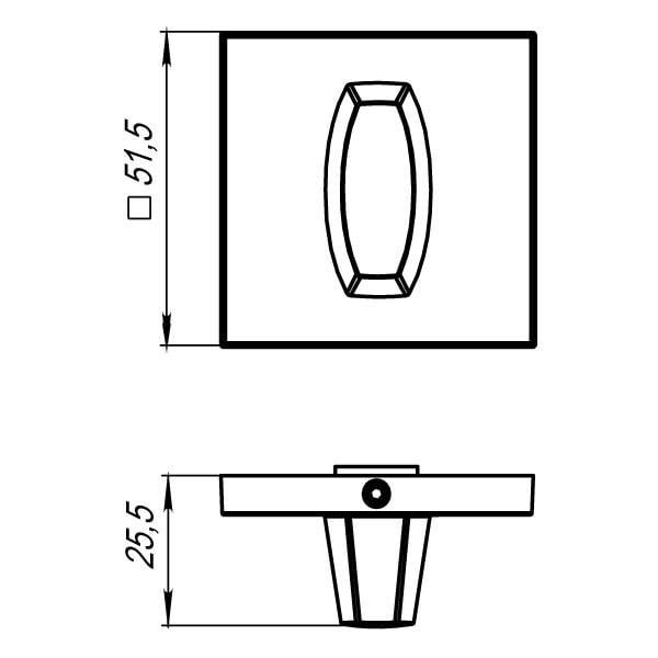 Ручка поворотна Armadillo WC-Bolt BK6 USS MWSC-33 італійський тиснений - фото 2