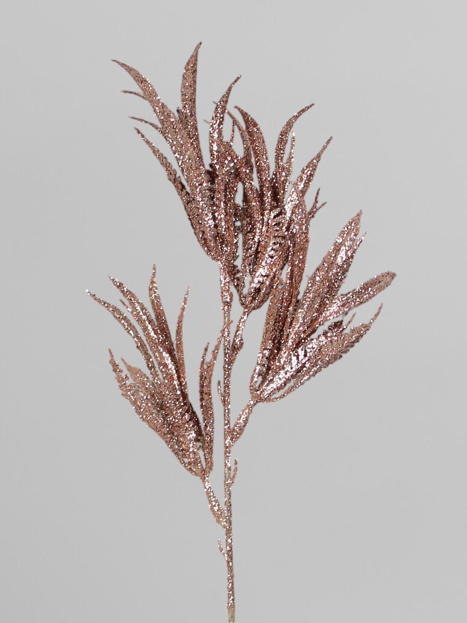 Декоративна гілка блискуча з глітером 35 см Світло-рожевий (Р03098)