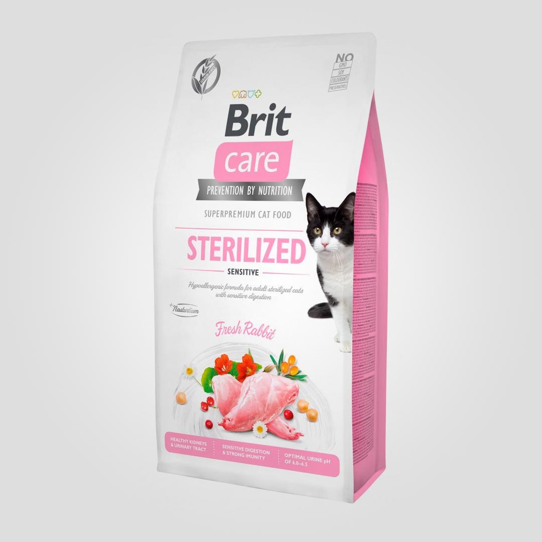 Корм сухой Brit Care Sterilized Sensitive для стерилизованных кошек с чувствительным пищеварением 7 кг (20504494)
