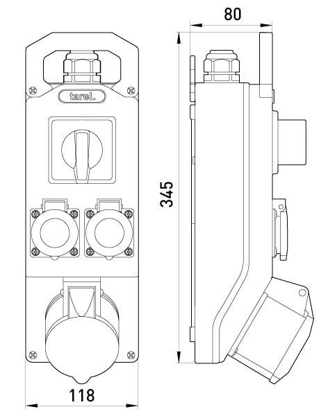 Набор монтажный E.NEXT выключатель 0-1 розетки 1x16А 400 В 3Р+N+PE 2x16А 250 В 2P+PE (371) - фото 2 Набор монтажный E.NEXT выключатель 0-1 розетки 1x16А 400 В 3Р+N+PE 2x16А 250 В 2P+PE (371) - фото 2