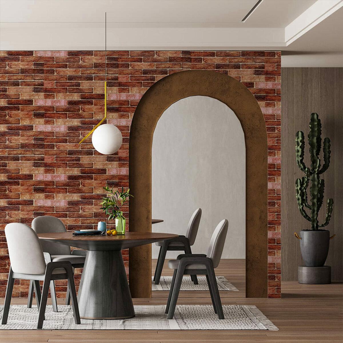 Панель самоклеящаяся 3D под катеринославский кирпич 3080x700x3 мм Коричневый (SW-00001768) - фото 8 Панель самоклеящаяся 3D под катеринославский кирпич 3080x700x3 мм Коричневый (SW-00001768) - фото 8