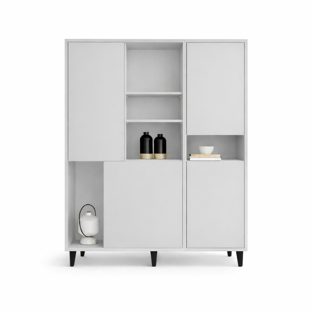 Шкаф на 4 секции Mebex ROYALE 1400х1840х460 мм Серый (ROYALE4F1400LGLG)