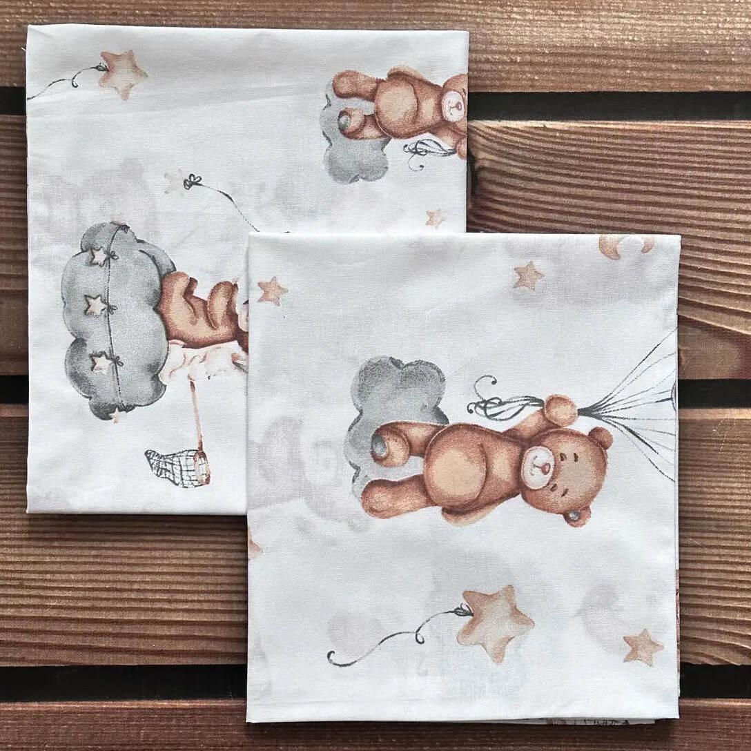 Пеленка детская BST из натуральной хлопковой ткани 2 шт. 90х80 см Бежево-серый (2506168596)