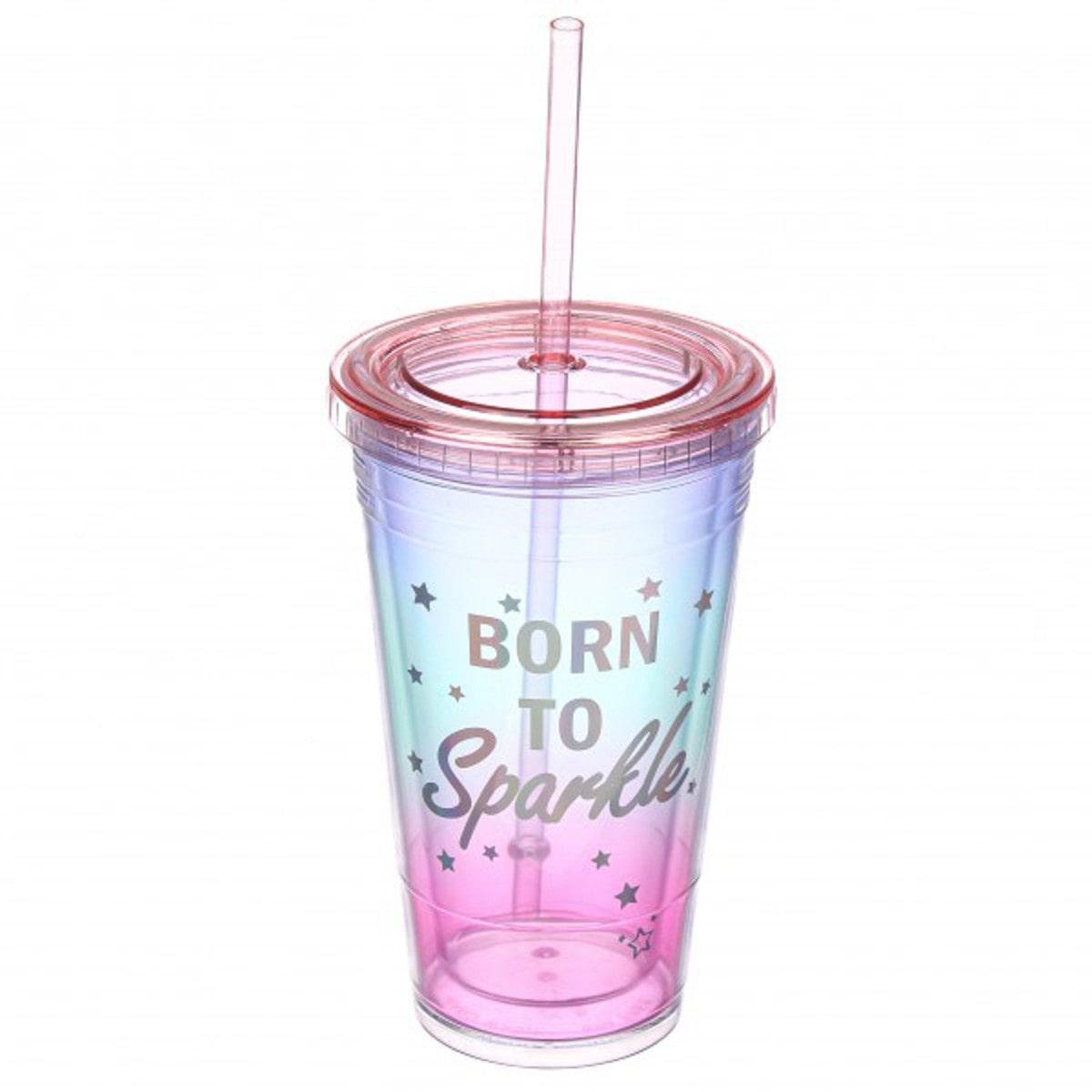 Склянка акриловий тамблер з трубочкою 450 мл Pink (69-1066)