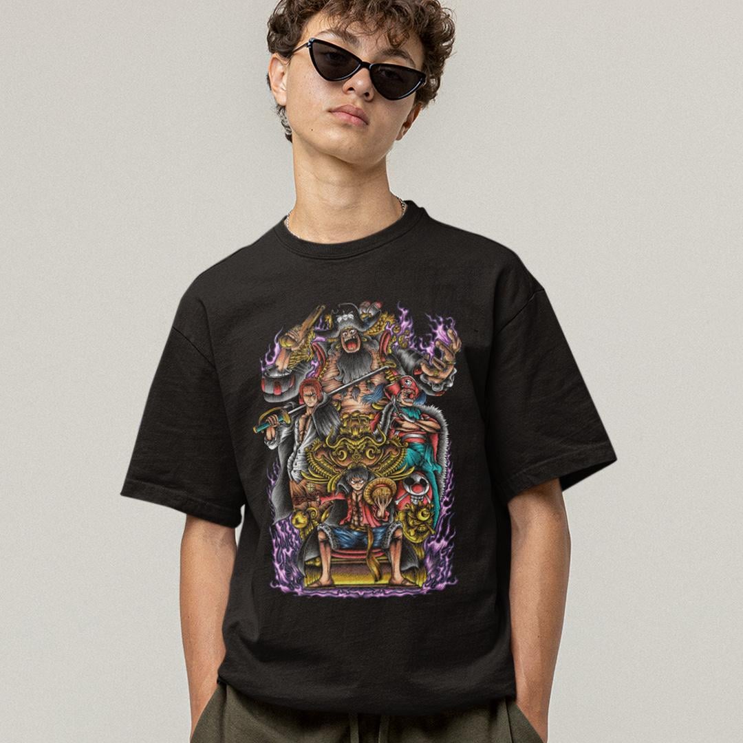 Футболка унісекс One Piece All Characters 3XL Чорний (0000010403)