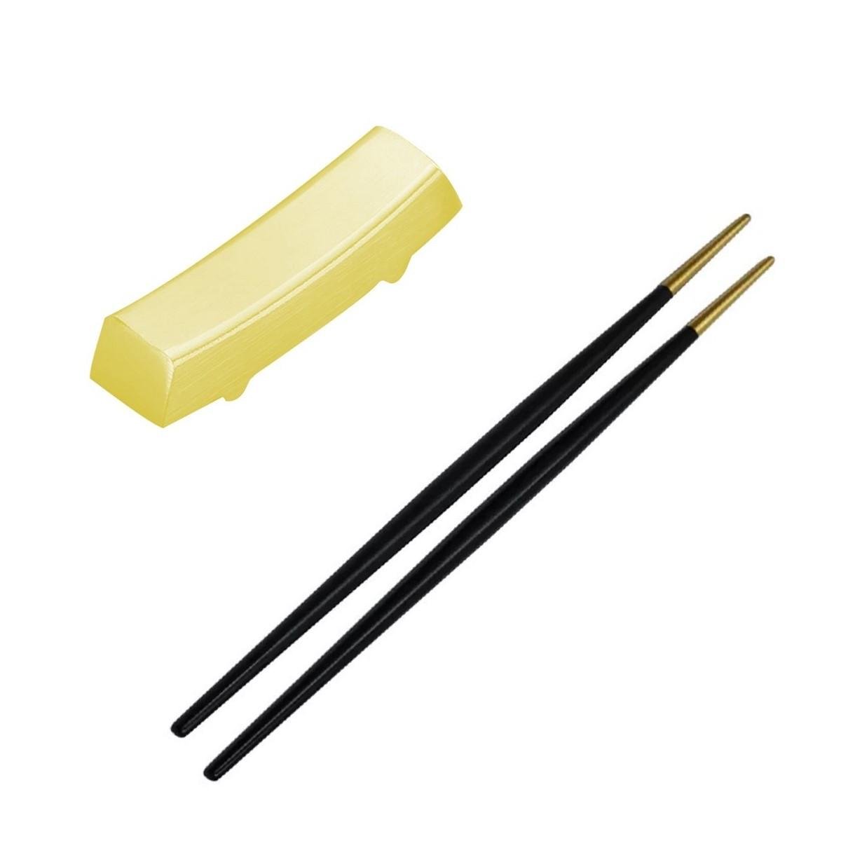 Комплект з підставки і паличок для суші REMY-DECOR з чорною ручкою Золотий