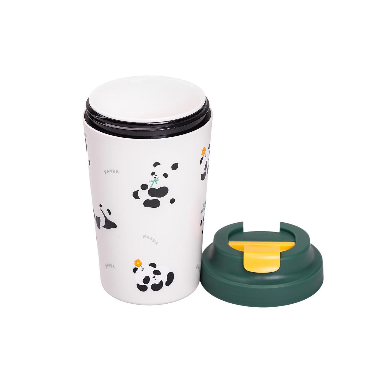 Термокухоль Panda з керамічною колбою 380 мл Зелений (5453) - фото 5 Термокухоль Panda з керамічною колбою 380 мл Зелений (5453) - фото 5