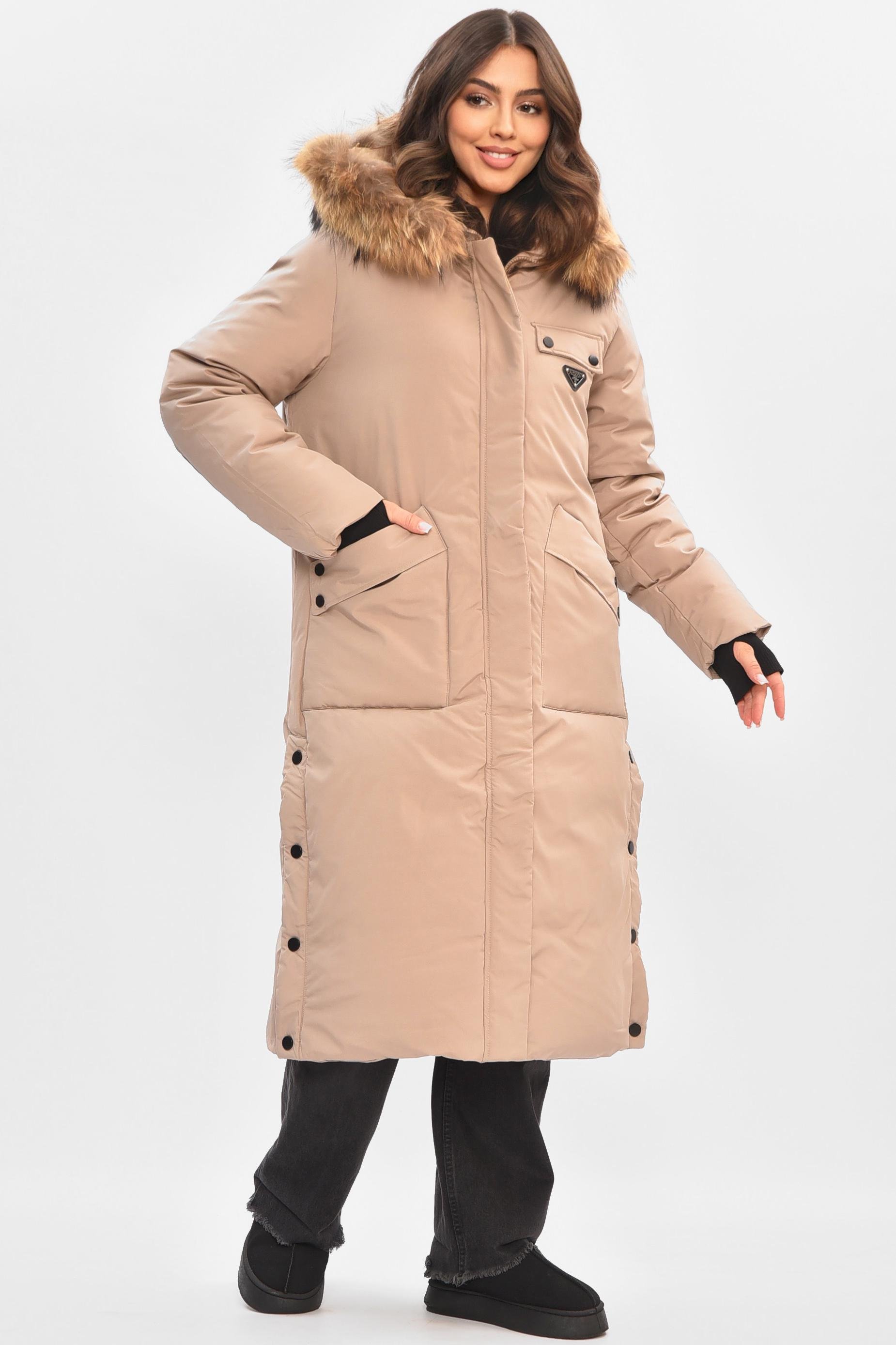 Куртка женская удлиненная зима XL Бежевый (205001) Куртка женская удлиненная зима XL Бежевый (205001)