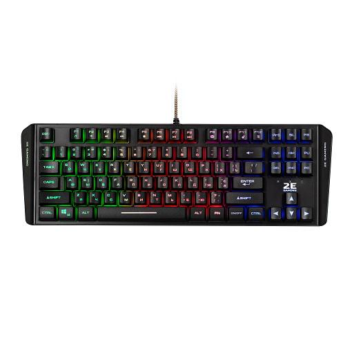 Клавиатура проводная игровая 2E KG355UBK Gaming LED 87 key USB ENG/RU/UA Black (12909866)