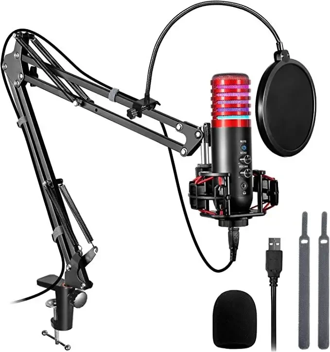 Микрофон конденсаторный игровой USB для ПК/PS4/PS5