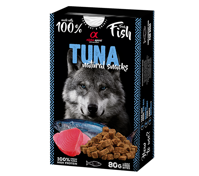 Лакомство для собак Alpha Spirit Snacks Tuna полувлажное натуральное с тунцем 80 г (ALPHD110001345)