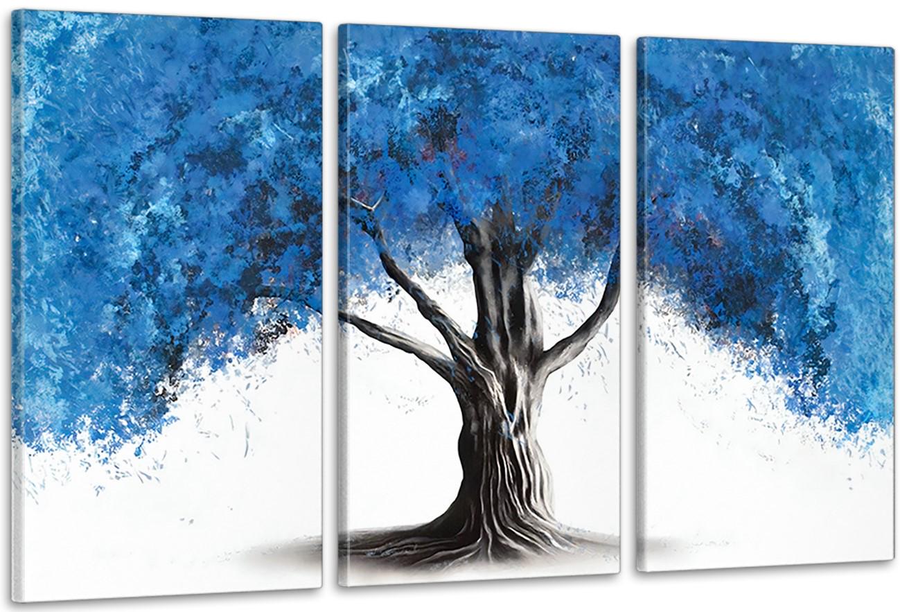 Картина модульная в гостиную/спальню Синее дерево 70х130 см (ART-159_3A)