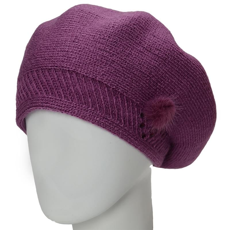 Берет женский Lirus Эталон шерстяной двойной Сиреневый (111586)