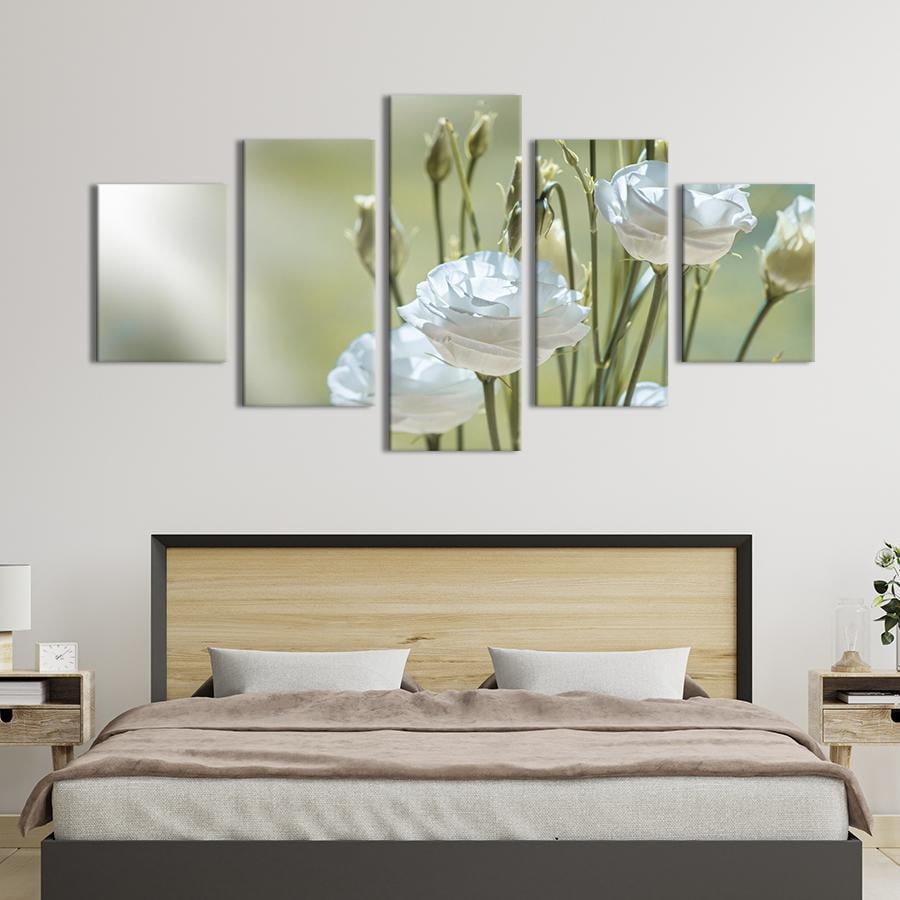 Картина на холсте Роскошные цветы белого лизиантуса 187x94 см (890-52)